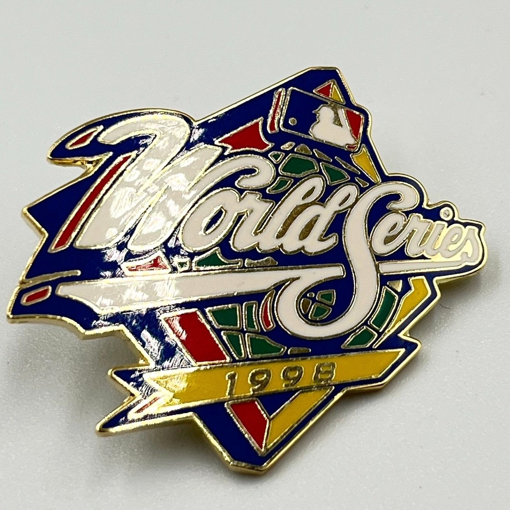 VTG 1998 World Series MLB Baseball Lapel Pin Enamel Gold Tone Sports Memorabilia